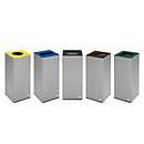 Collecteur de déchets VAR Quadro, tri à 5 compartiments, poignée en aluminium, 350 l, 55 kg