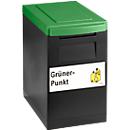 Collecteur modulaire WSB pour tri sélectif, 15 lites, 200 x 300 x 350 mm, bac noir et couvercle vert
