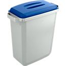 Collecteur pour tri sélectif, 60 L, avec couvercle, bleu