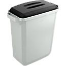 Collecteur pour tri sélectif, 60 L, avec couvercle, noir