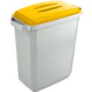 Collecteur pour tri sélectif DURABIN®- 60 L - gris avec couvercle jaune