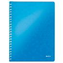 Collegeblock Leitz WOW, Format A4, 80 karierte Blatt, Klarsicht-Tasche, FSC®-zertifiziert, blau