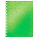 Collegeblock Leitz WOW, Format A4, 80 linierte Blatt, Klarsicht-Tasche, FSC®-zertifiziert, grün