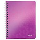 Collegeblock Leitz WOW, Format A5, 80 karierte Blatt, Klarsicht-Tasche, FSC®-zertifiziert, violett