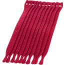 Collier de serrage, bande autogrippante, l. 12,5 x L 200 mm,rouge, 10 p.