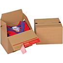 ColomPac carton pliable Eurobox S, fermeture autocollante &amp; fil d'arrachage, pliage en Z, peut être combiné avec des palettes Euro, extérieur L 200 x l 150 x H 150 mm, intérieur L 145 mm, 20 pièces, carton ondulé, brun