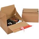 ColomPac carton pliable Eurobox S, fermeture autocollante &amp; fil d'arrachage, pliage en Z, peut être combiné avec des palettes Euro, extérieur L 200 x l 200 x H 100 mm, intérieur L 194 mm, 20 pièces, carton ondulé, brun