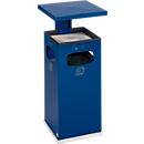 Combi-asbak B32, met dak, incl. binnenwerk, blauw