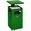 Combi-asbak B42, met dak, incl. binnenwerk, groen