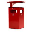 Combi-asbak B42, met dak, incl. binnenwerk, rood