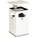 Combi-asbak B42, met dak, incl. binnenwerk, wit