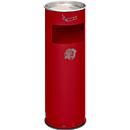 Combi-asbak, H 660 mm, rood