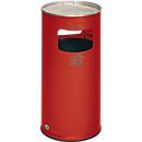 Combi-asbak, H 700 mm, rood
