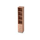 Combi-boekenkast 3 legborden + 4 laden, spaanplaat, B 400 x D 420 x H 2200 mm, notenhoutdecor