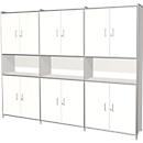 Combikast Toledo, met zicht-achterwand, afsluitbaar, 2 schuifladen, 5 ordnerhoogten, B 2360 x D 380 mm, wit