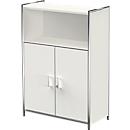 Combikast Toledo, met zicht-achterwand, afsluitbaar, 3 ordnerhoogten, 1 vak, B 800 x D 380 mm, wit