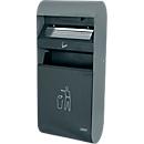 Combinação de cinzeiro de parede/ resíduos, em aço galvanizado, L 300 x L 140 x H 670 mm