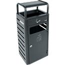 Combinação recipiente do lixo/ cinzeiro para interiores e exteriores, 880 x 330 x 280 mm