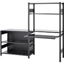 Combinaison d'étagères ORDO Home, étagère de base et étagère complémentaire, 6 tablettes, multifonctionnel, mobile, L 2070 x P 435 x H 1750 mm, noir profond mat RAL 9005