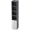 Combinatiekast TOPAS LINE, 6 dossierhoogtes, legborden + 4 laden, grafiet/wit