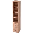 Combinatiekast TOPAS LINE, 6 dossierhoogtes, legborden + 4 laden, notenhout/notenhout