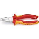 Combinatietang L.180 mm, meervoudige huls, verchroomd, VDE-gecertificeerd, met oog, KNIPEX