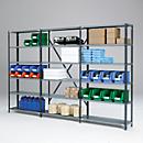 Compleet magazijnrek, grijs gelakt