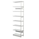 Complete stelling PROGRESS 500 T, aanbouwsectie, zonder achterwand, H 2600 x B 750 x D 340 mm