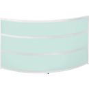 Comptoir d'appoint Tool, rond, l. 1910 x P 850 x H 1100 mm, coloris hêtre/verre synthétique vert