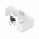 Comptoir en angle Basic C, l. 3276 x P 1676 mm (total)