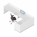 Comptoir en angle Basic C, l. 3676 x P 2476 mm (total)