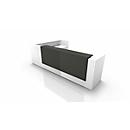 Comptoir en angle Spezia, l. 3655 x P 2055 x H 1130 mm, blanc/gris