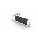 Comptoir en angle Spezia, l. 3655 x P 2055 x H 1130 mm, noyer Canaletto/blanc