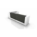 Comptoir en angle Spezia, l. 4055 x P 2455 x H 1130 mm, blanc/gris