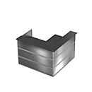 Comptoir en angle Tool, l. 1500 x P 1500 x H 1100 mm, anthracite/coloris inox