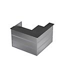 Comptoir en angle Tool, l. 1500 x P 1500 x H 1100 mm, anthracite/MDF argent