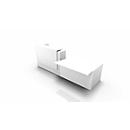 Comptoir Spezia, auget, à gauche, l. 3060 x P 1125 x H 1130 mm, blanc/blanc