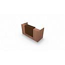 Comptoir Spezia, droit, l. 2060 x P 880 x H 1130 mm, coloris noyer Canaletto/cuir brun