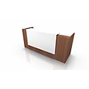Comptoir Spezia, droit, l. 2460 x P 880 x H 1130 mm, noyer Canaletto/blanc