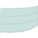 Comptoir Tool, rond, l. 1940 x P 850 x H 1100 mm, coloris hêtre/verre synthétique vert