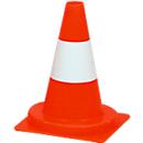 Cône de signalisation en PVC - réfléchissant - H 300 mm - orange blanc