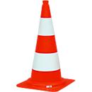 Cône de signalisation en PVC - réfléchissant - H 750 mm - orange blanc