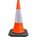 Cône de signalisation RS-Guidesystems® LK 755, H 750 mm, avec manchon réflecteur blanc, plastique, orange