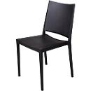 Conference chair Florence, stackable up to 4 pieces, UV &amp; water resistant, seat height 460 mm, L 560 x W 460 x H 820 mm, polypropylene, black, 4 pieces