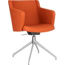 Conference chair Sitness 1.0, three-dimensional seat, height-adjustable, swivel, orange