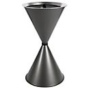 Conische staande asbak Diabola ECO, aluminium inzetbak, H 710 mm, ø 400 mm, grafiet