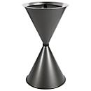Conische staande asbak Diabola ECO, aluminium inzetbak, H 710 mm, ø 400 mm, grafiet, kwartszand