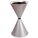 Conische staande asbak Diabola ECO, aluminium inzetbak, H 710 mm, ø 400 mm, zilvermetaal, kwartszand