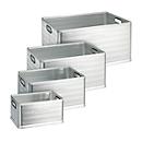 CONJUNTO de caixas de alumínio, sem tampa, vários tamanhos