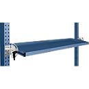 Consola de almacenamiento inclinable Manuflex, para serie Universal o Profi, profundidad útil 195 mm, para anchura de mesa 1500 mm, azul brillante